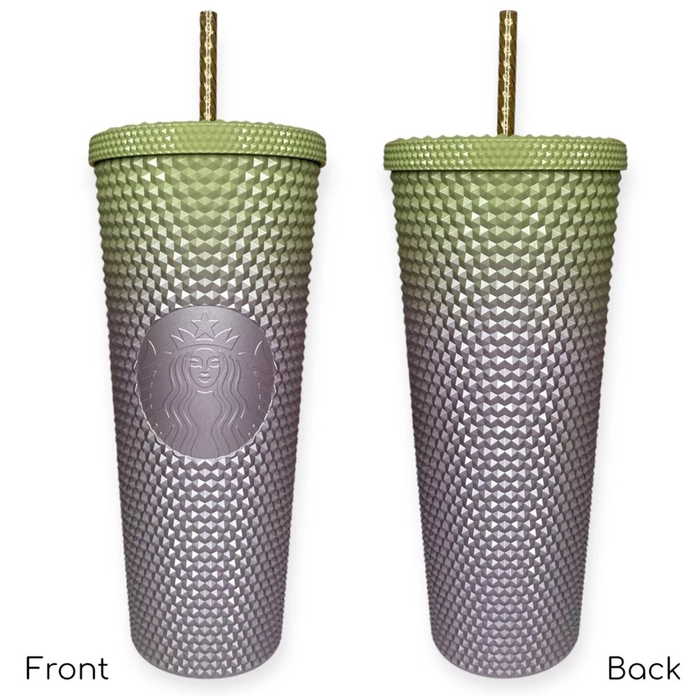 Starbucks Ombré Green & Purple Studded Gradient Cold Cup Tumbler, Venti 24oz NEW